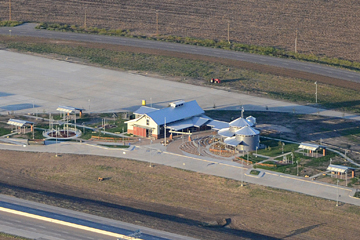 Aerial view of the new Hill County Safety Rest Area